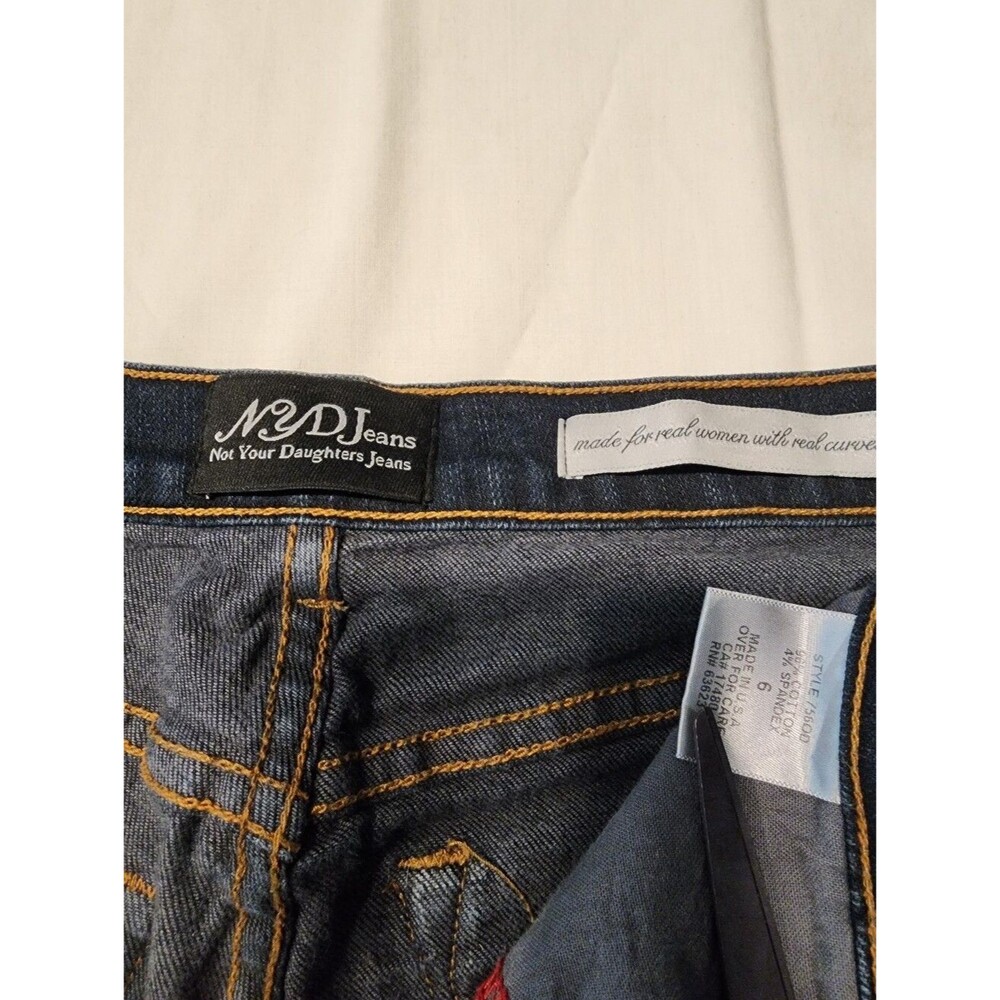 NYDJ Navy Jeans with Gold Stitching - Relaxed Fit